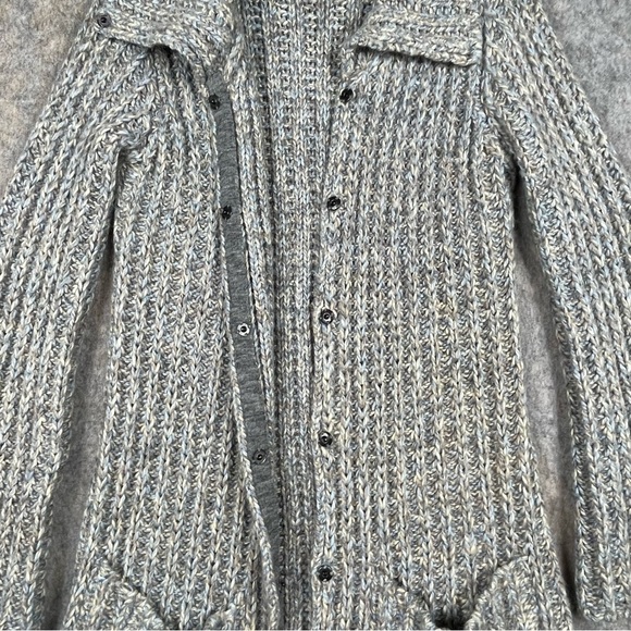 Free People Wool Blend Knitted Chunky Boxy Cozy Long Cardigan Sweater - M - Picture 10 of 16